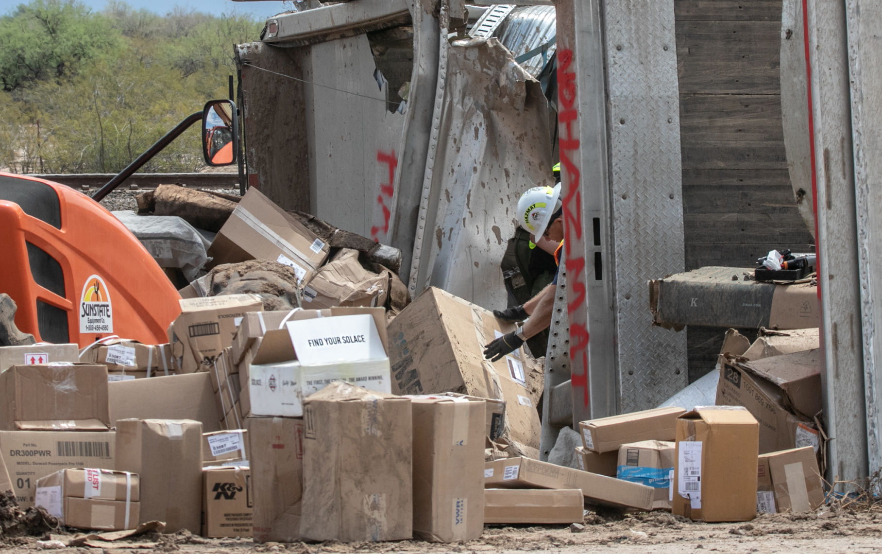 Union Pacific train derailment in Marana